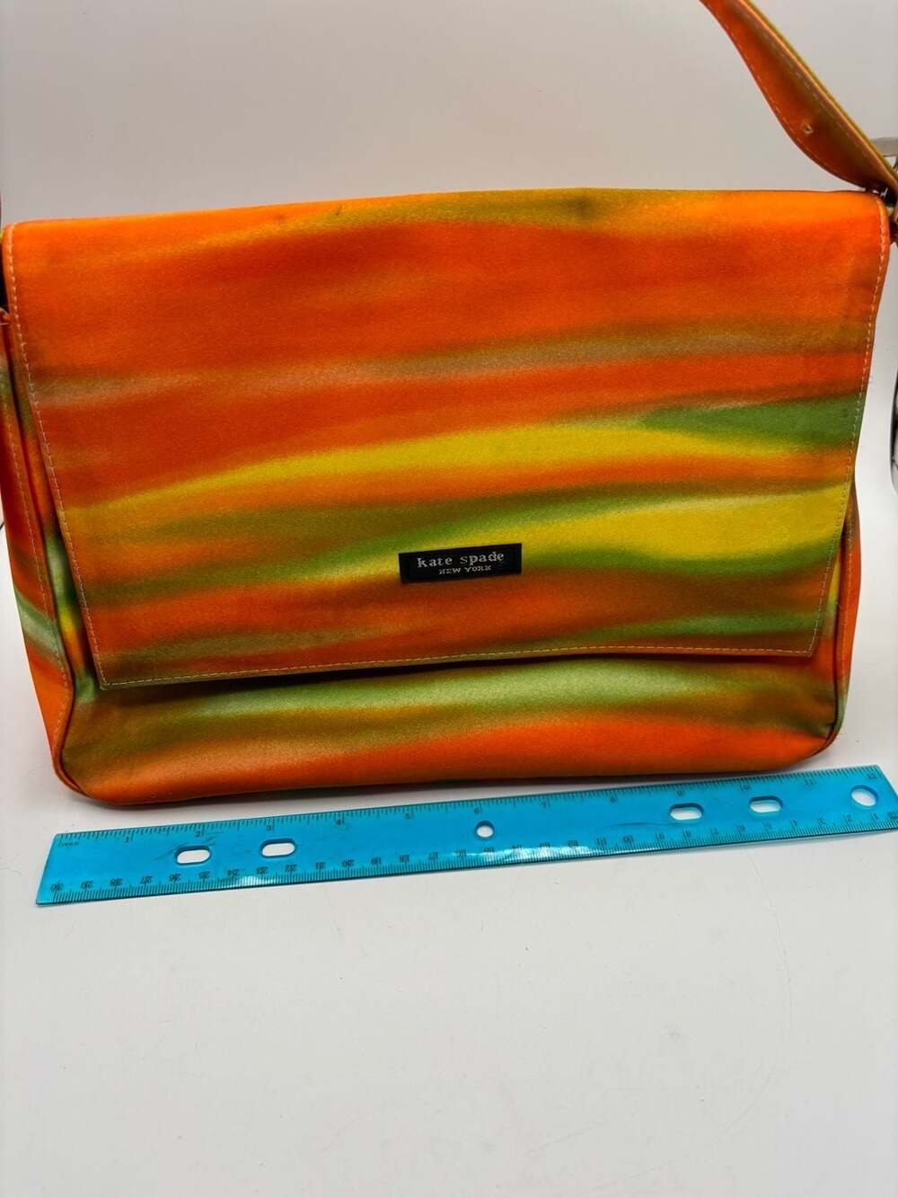 Kate Spade New York Vintage Multicolor Striped Fabric Shoulder Bag Y2K Sunset - Picture 6 of 7